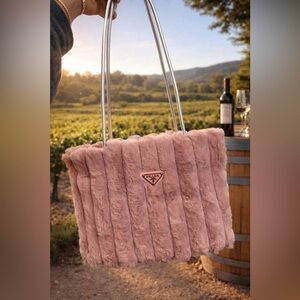 Authentic Prada Blush Faux Fur Tote